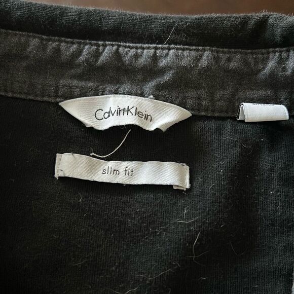 Calvin Klein Men's Black/White Striped Slim Fit Polo Shirt, Black , M. - Picture 5 of 9